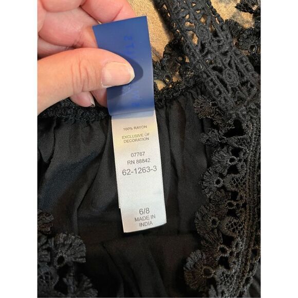 Swimsuits For All Vera Black Crocheted Cold Shoulder Coverup 6/8 - Picture 10 of 12